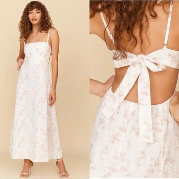 NWOT Reformation Starfruit Linen Dress in Riso - Picture 1 of 9